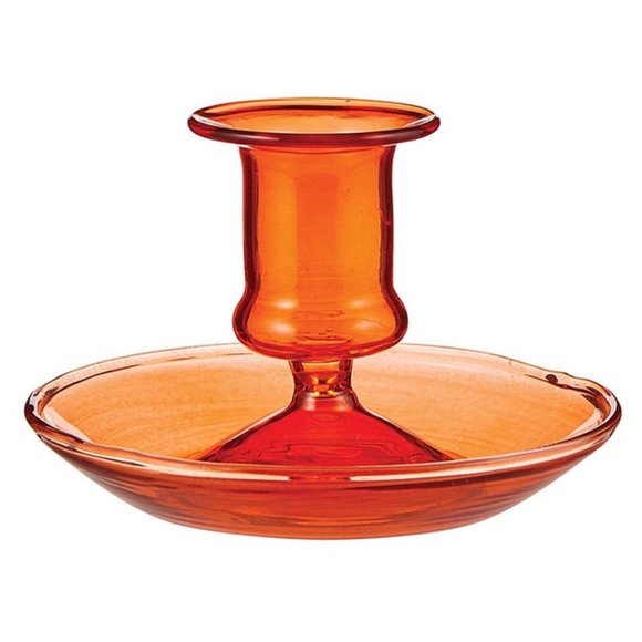 Other - Amber Taper Candleholder, 4" Dia x 3" H